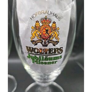 Vintage German Beer Glass~ Wolters Jubilaums Pilsener Hofbrauhaus 0.4L~ Set Of 3
